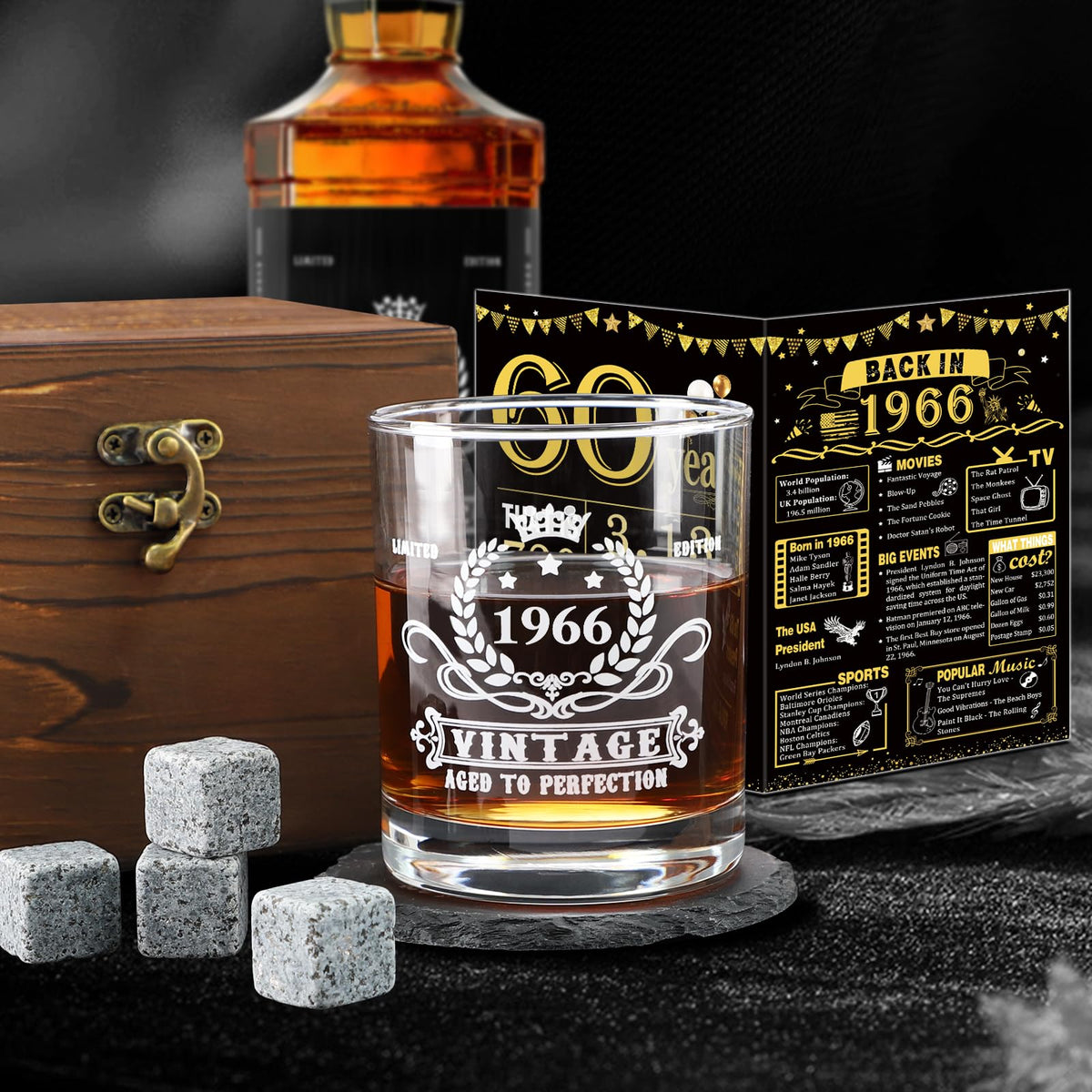 YeohJoy slate coaster complements whiskey with natural texture