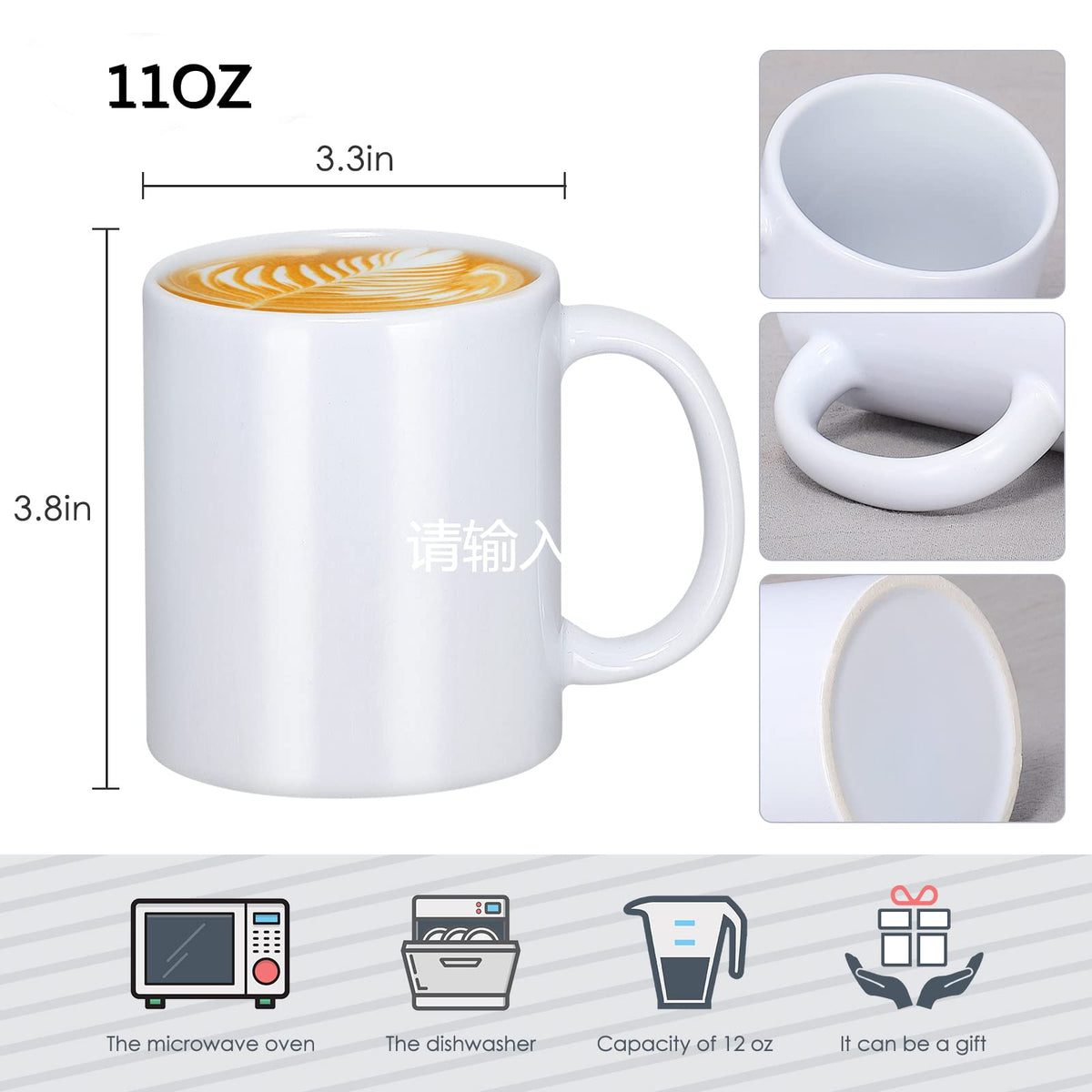 Yephets sublimation mugs 11oz ergonomic handle for comfortable everyday use