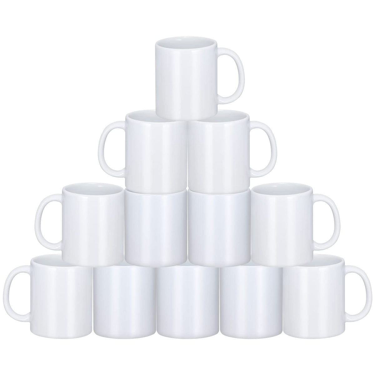 Yephets sublimation mugs 11oz front view showing a clean white ceramic canvas for designs