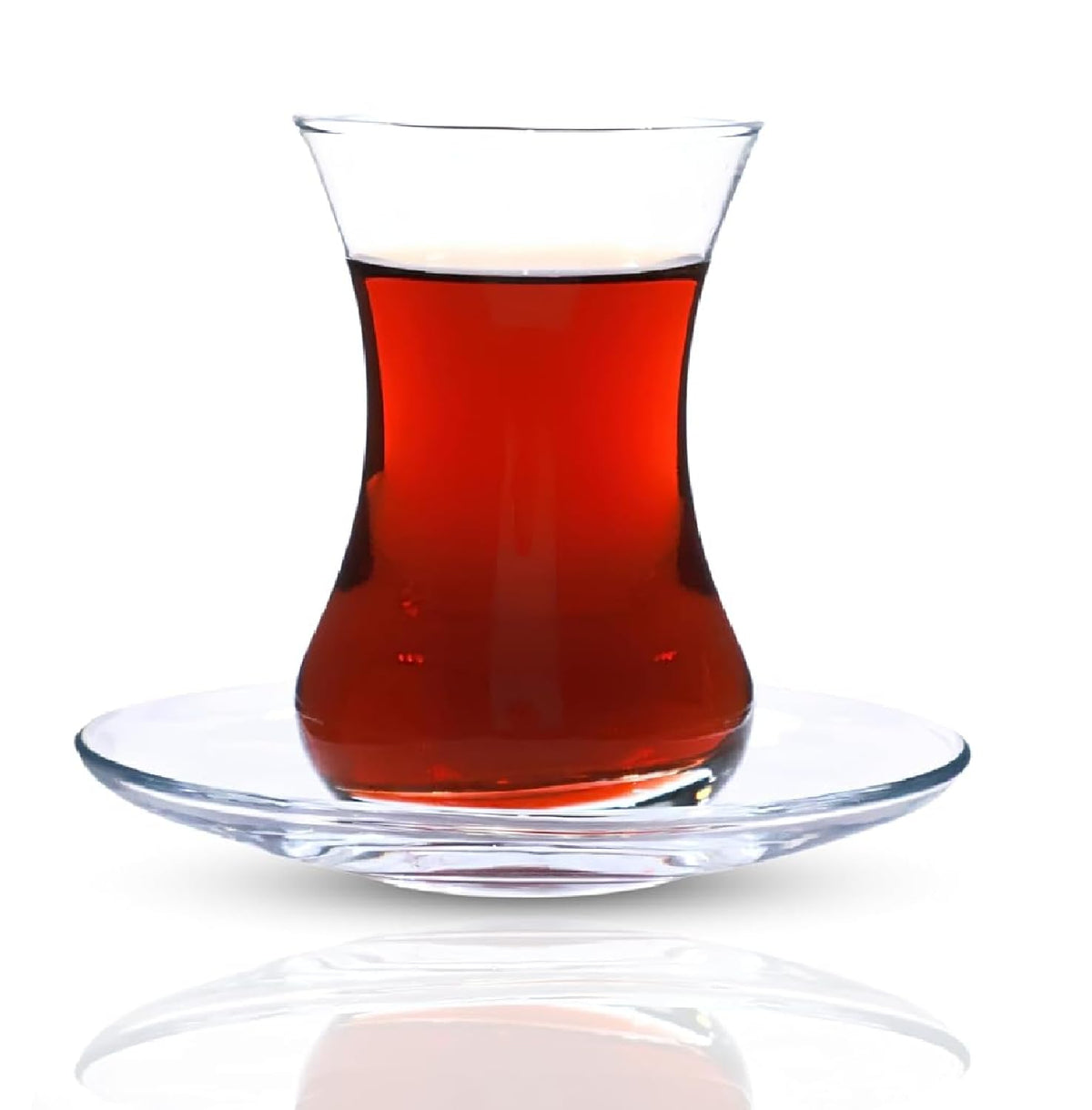 yersiz Turkish tea glass big size for six guests with elegant heat retention