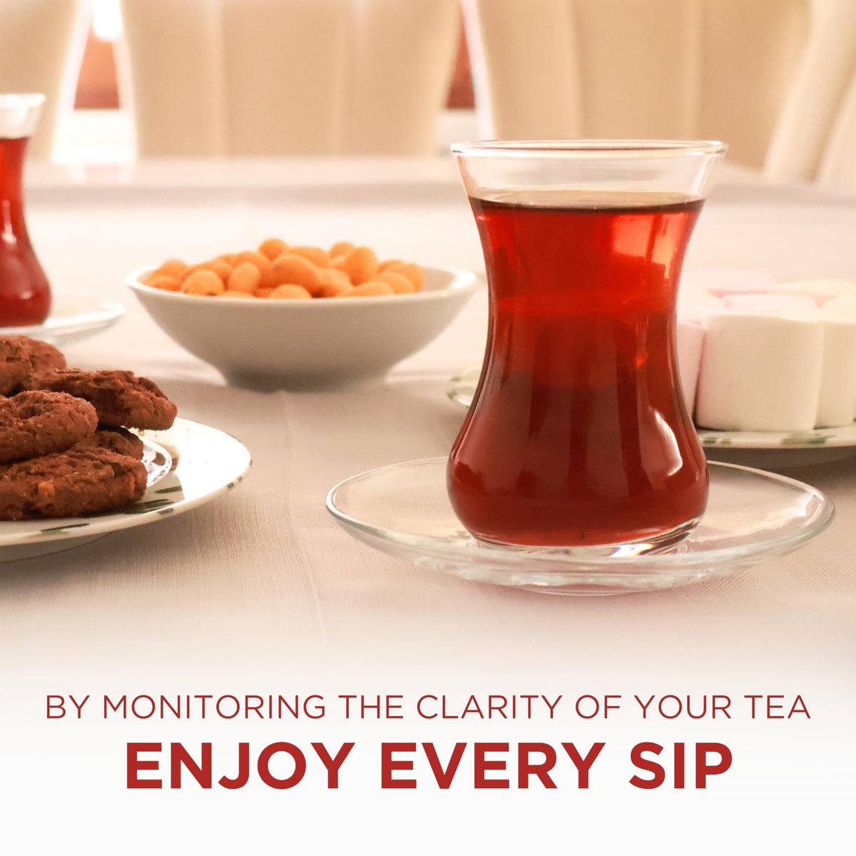 yersiz Turkish tea glass thick base for stable handling and warmth