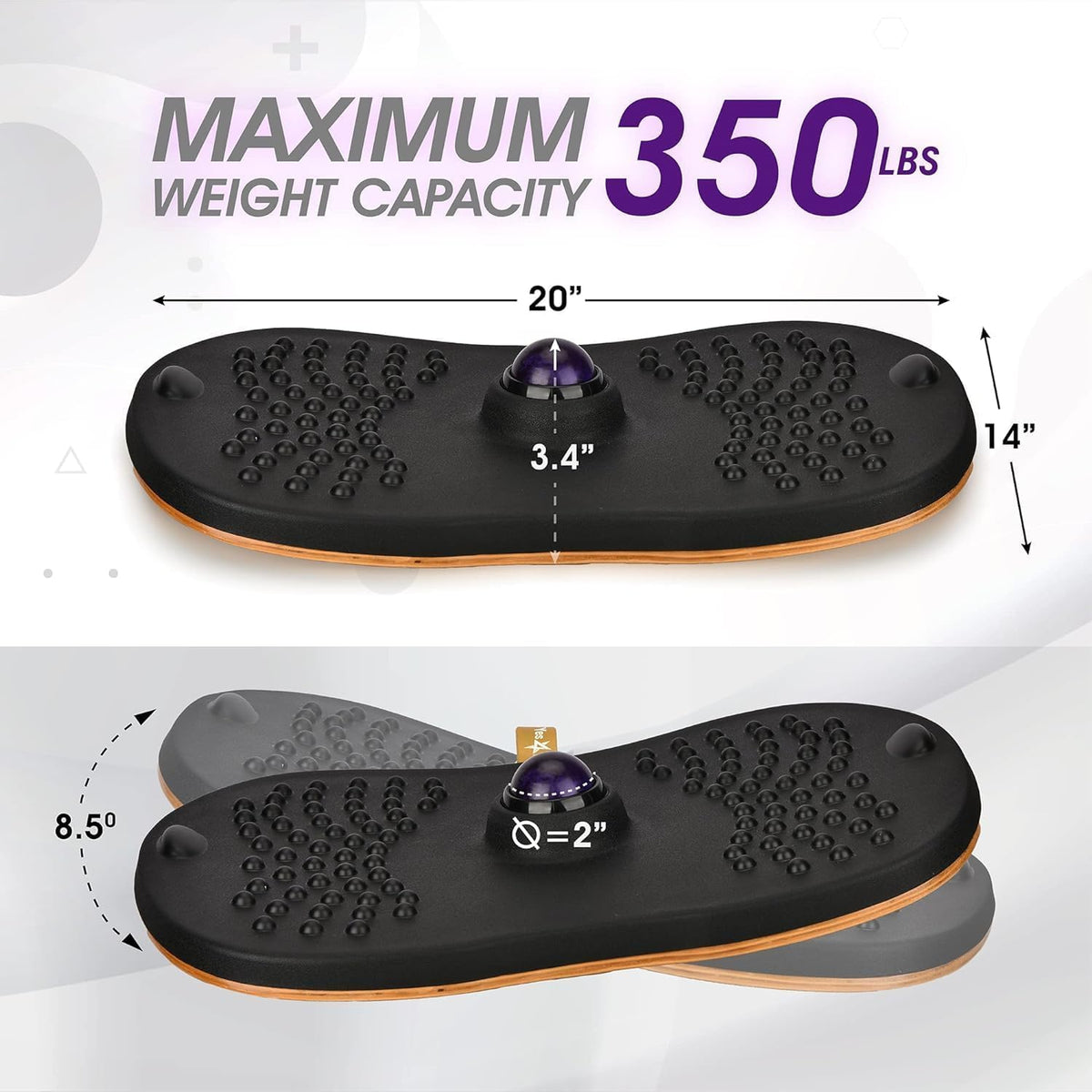 Yes4All wobble board with nonslip surface for secure footing