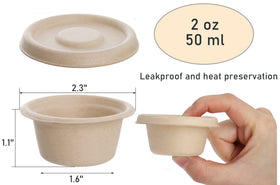 Yesland 2oz bagasse cups with lids, durable natural material for tasting