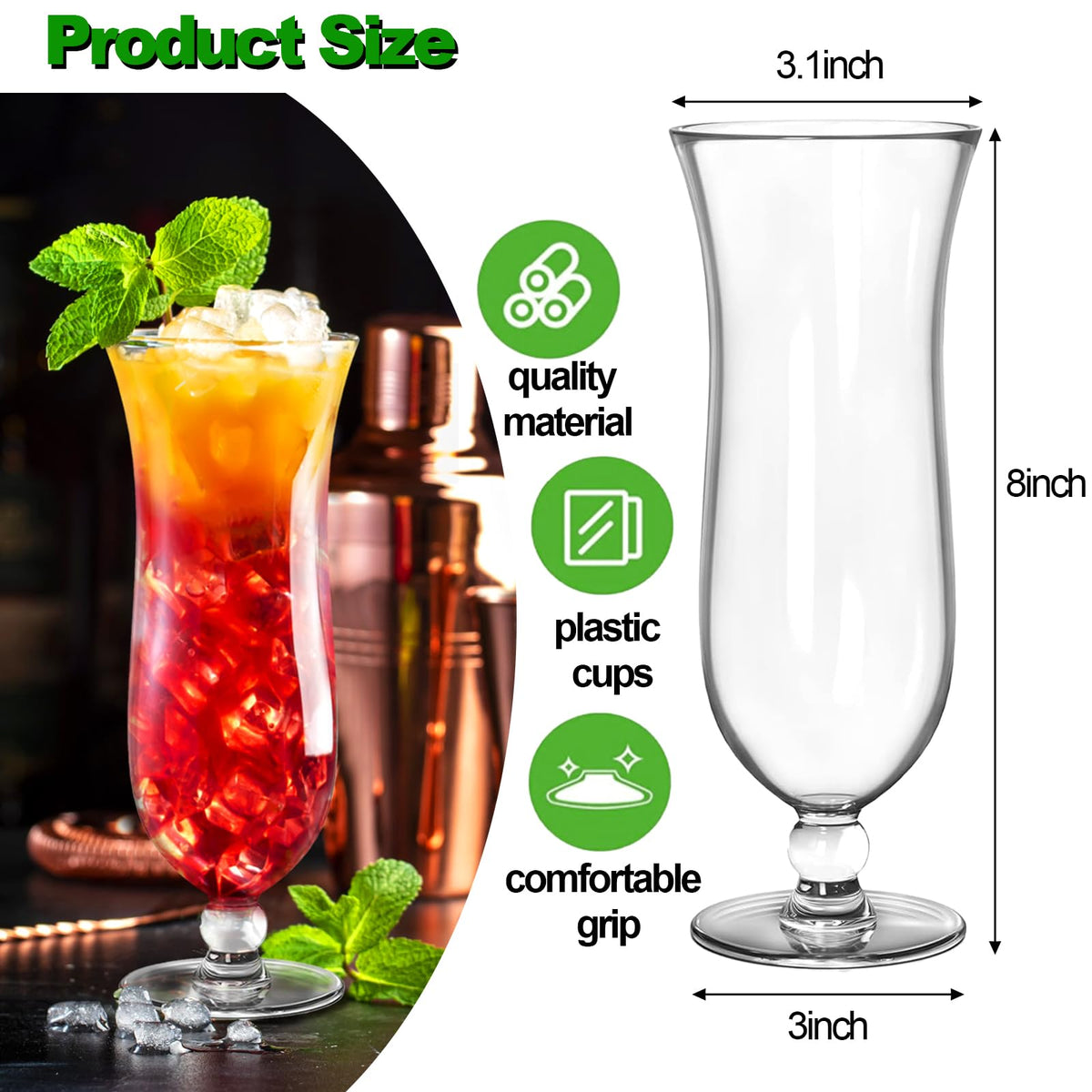 Yesland break-resistant plastic hurricane glass highlights outdoor safety