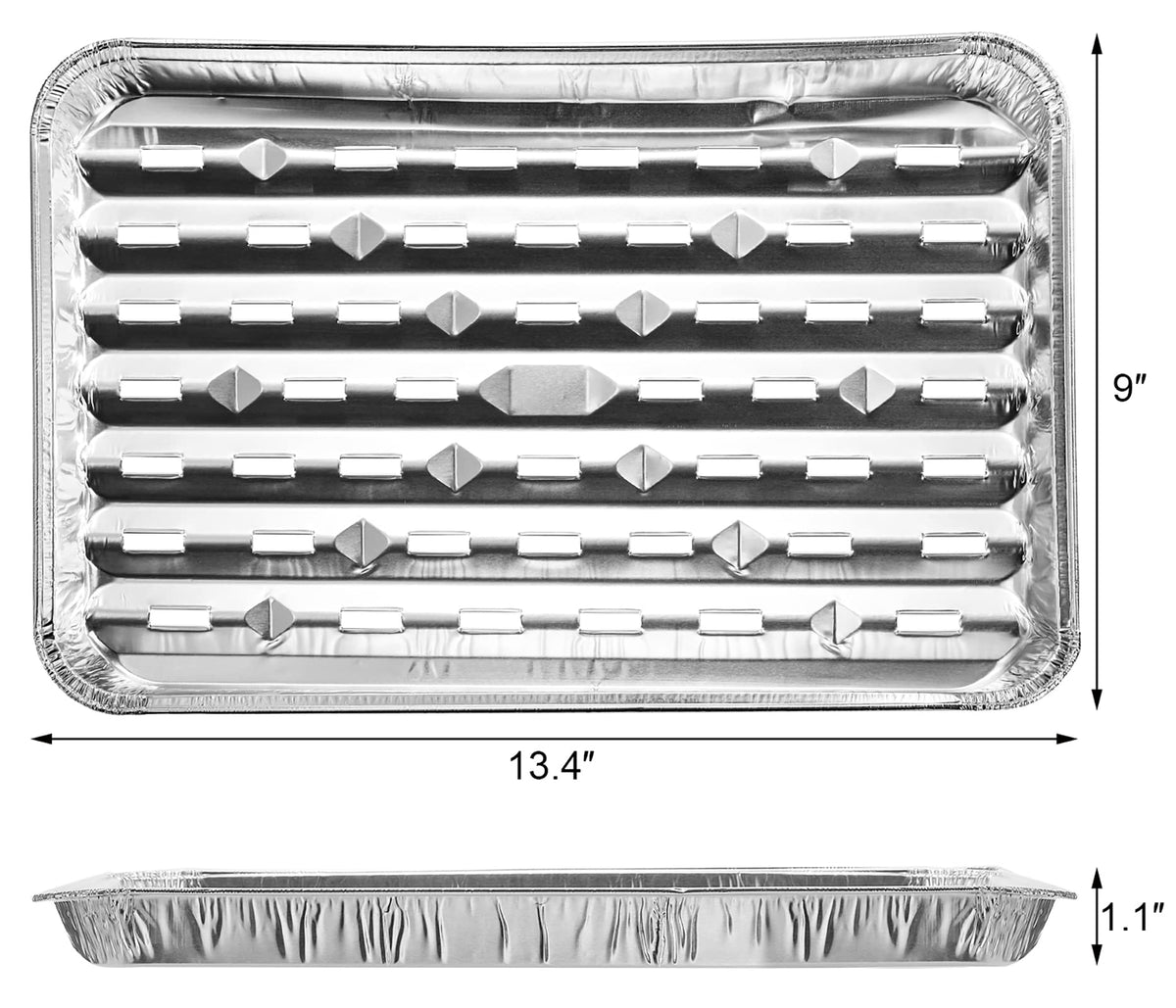Yesland disposable aluminum pans stacked for easy storage and quick setup