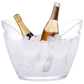 Yesland ice bucket on ice with frosted acrylic design.