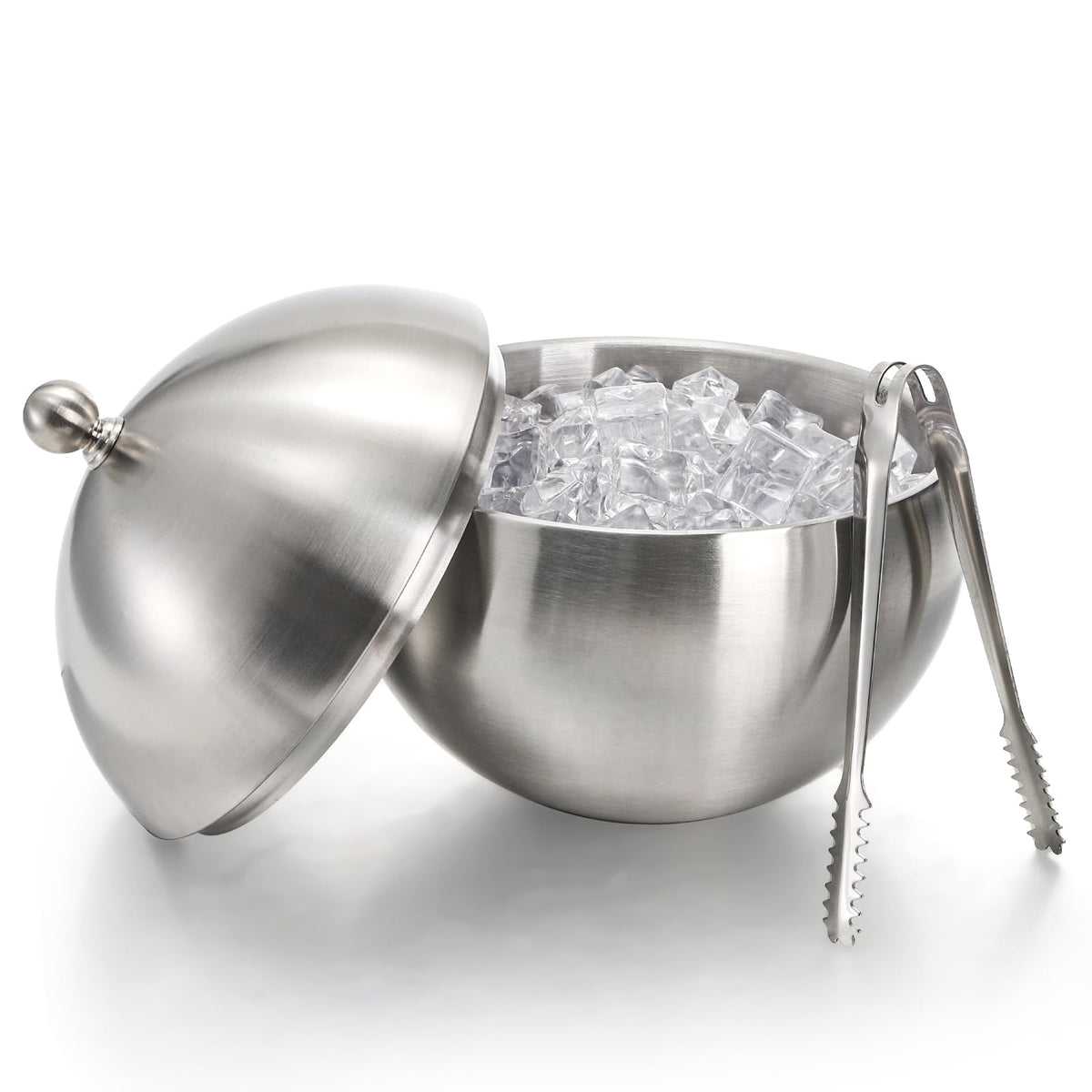 Yesland ice bucket lid closeup showing rust-resistant stainless steel for durable entertaining