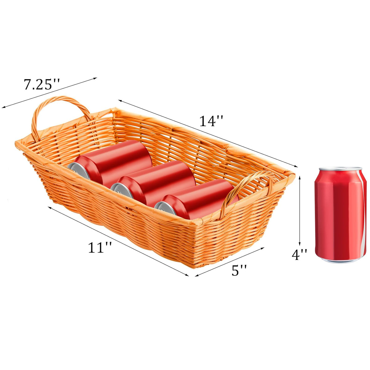 Yesland imitation rattan look basket offers lightweight bulk storage for fruits and vegetables.