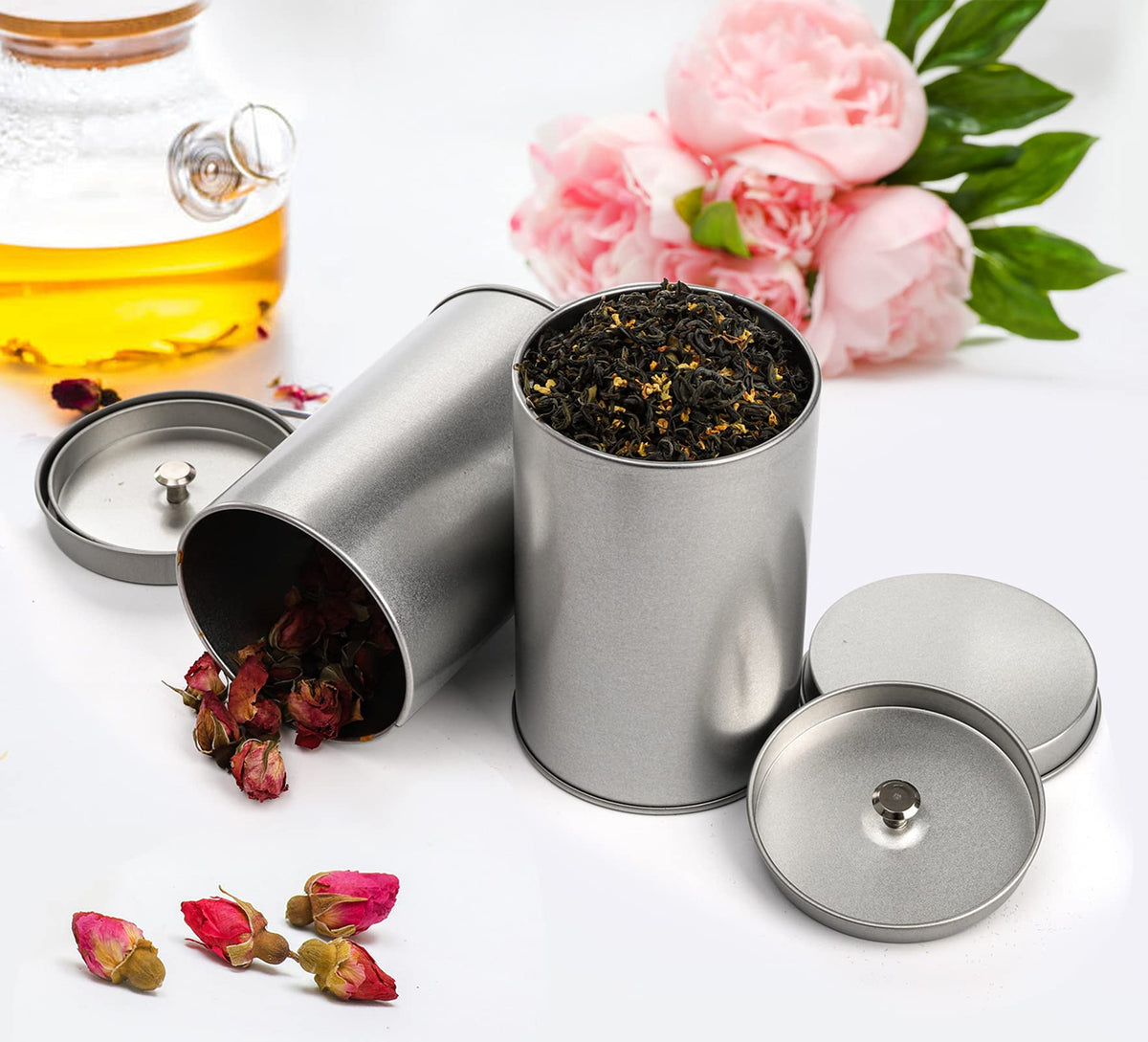 Yesland kitchen organizer tea cookies spices tins neatly arrange your pantry essentials.