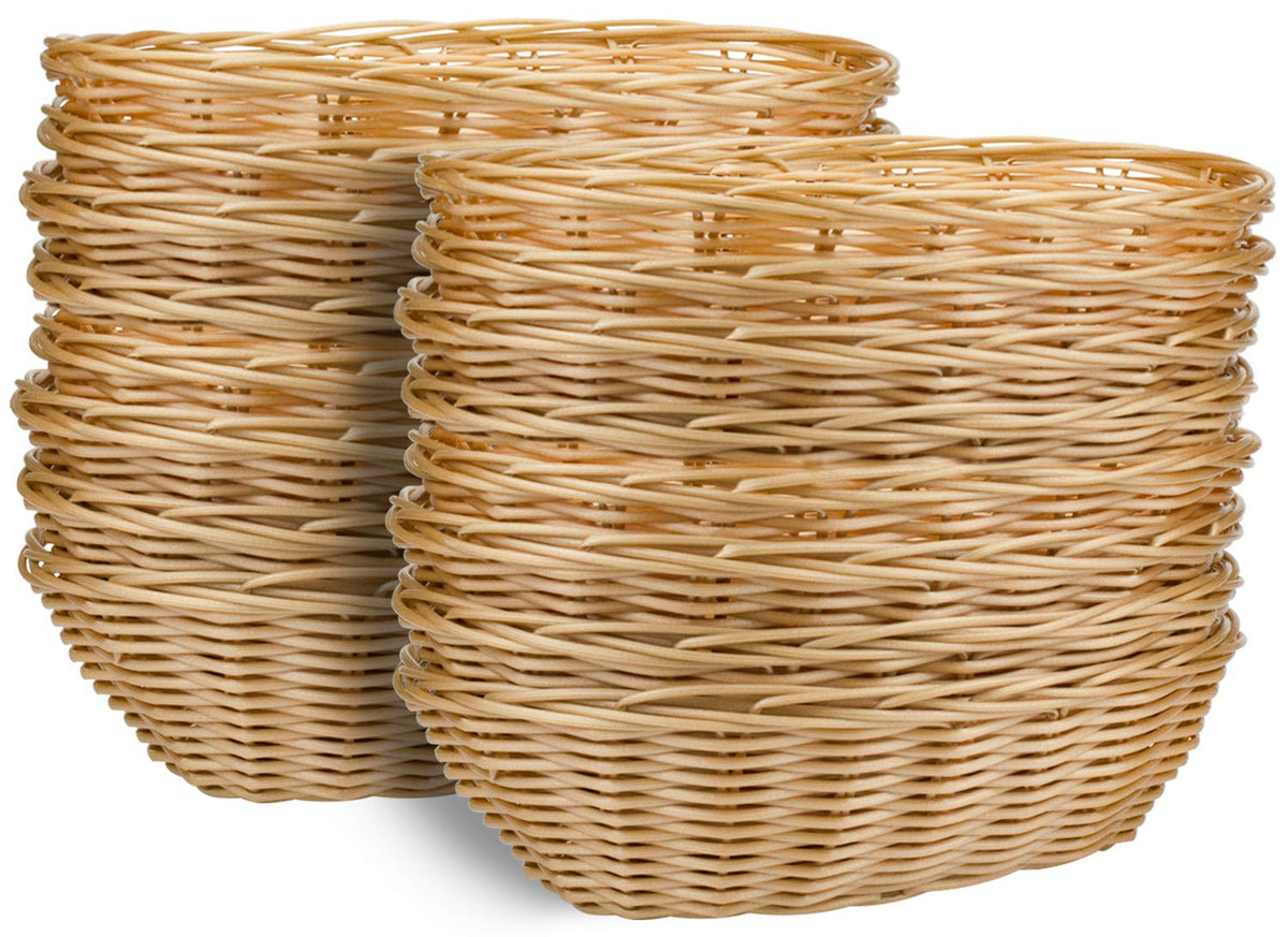 Yesland oval baskets 16-pack for organized pantry storage and easy access.