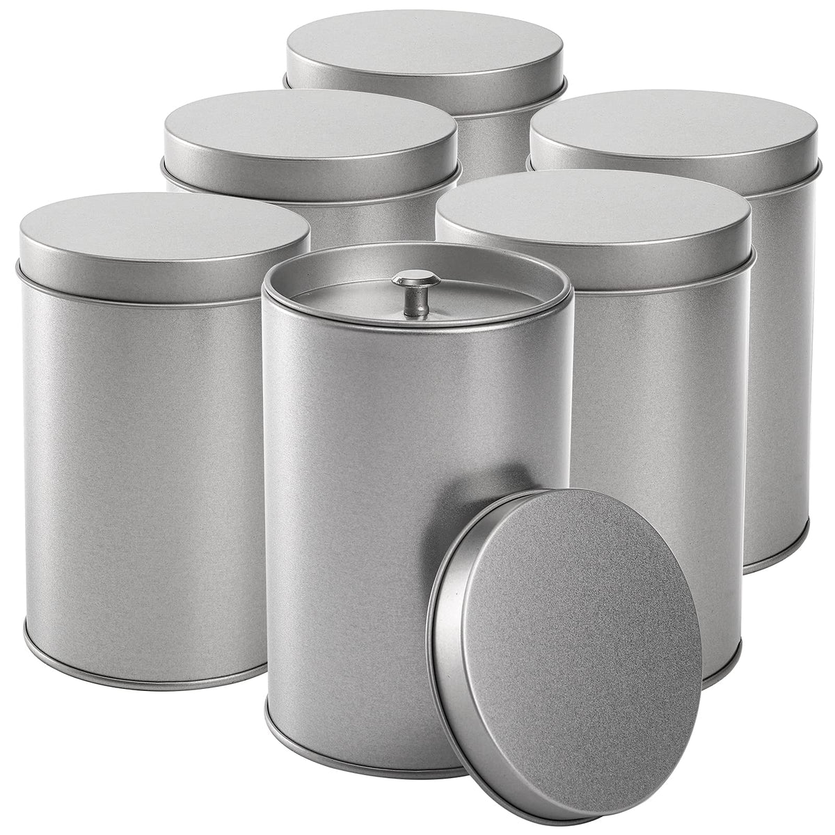 Yesland 6-pack tea tins with airtight double lids keep contents fresh.