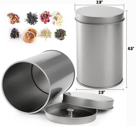 Yesland tin canister 12oz silver keeps tea and coffee safely stored.