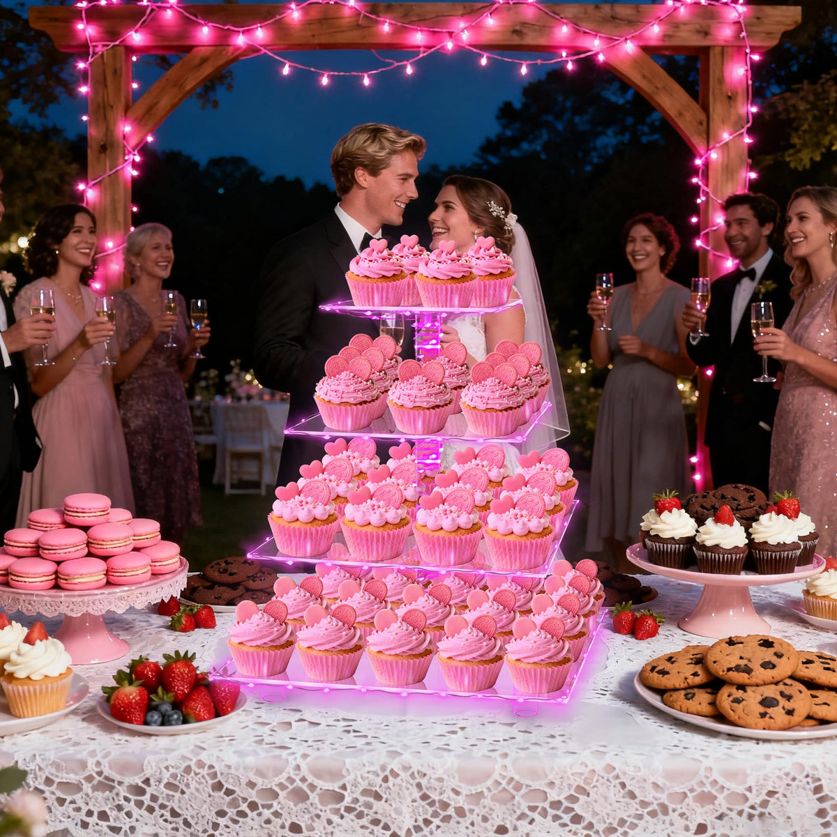 YestBuy LED garland adds magical glow to dessert presentation.