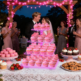 YestBuy LED garland adds magical glow to dessert presentation.