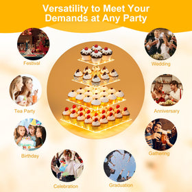 YestBuy premium cupcake rack with 4mm acrylic for sturdy, durable use.