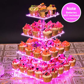 YestBuy cupcake stand four-tier plates removable for flexible cupcake layouts.