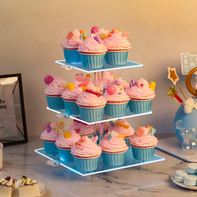 YestBuy vertical center bar provides strong support for cupcakes.