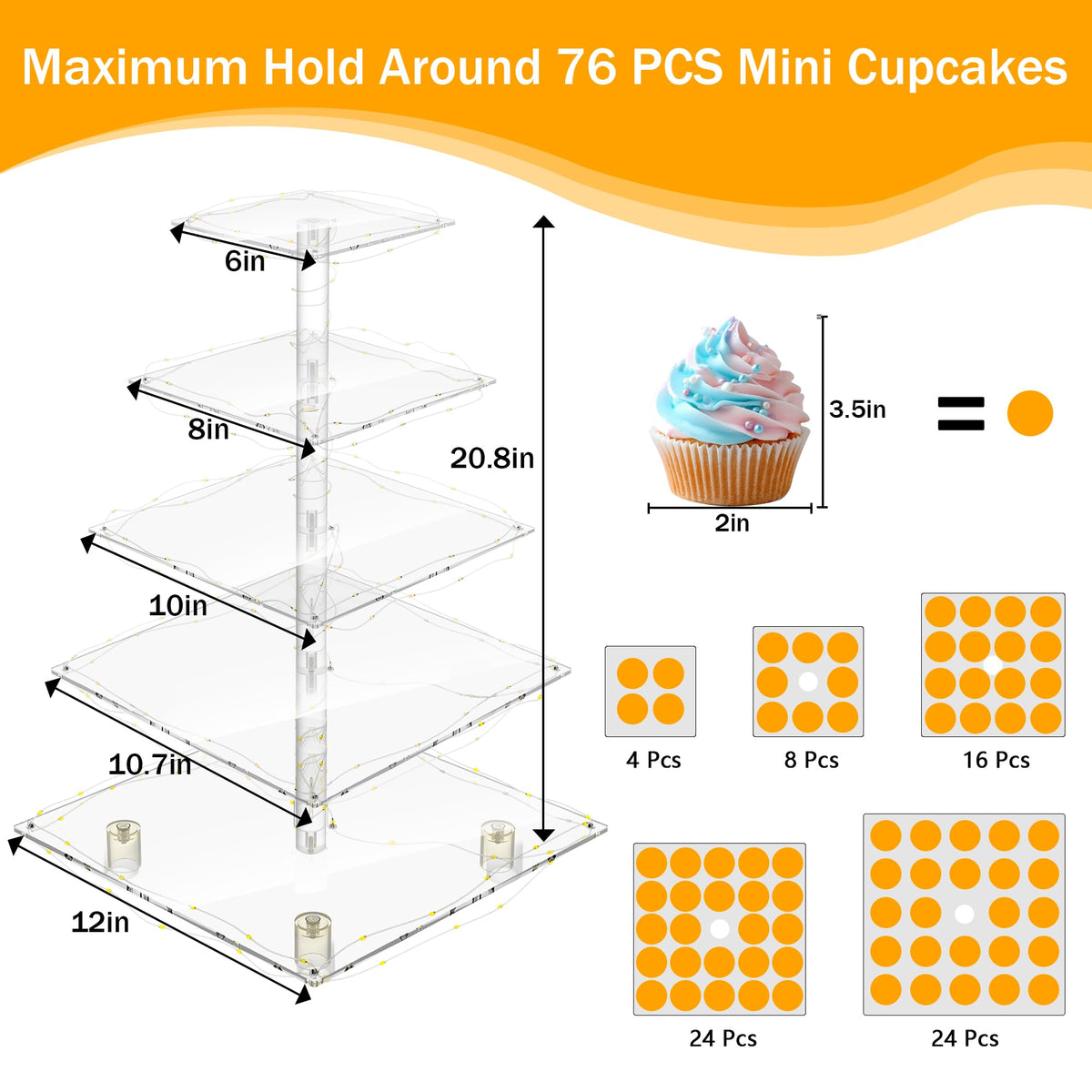YestBuy wedding dessert display ideal for showcasing cupcakes at celebrations.