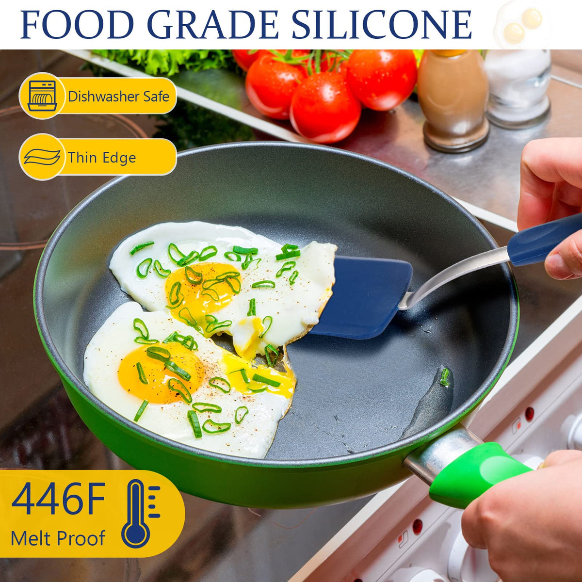 Yetene silicone spatula turner with nonstick surface for easy release.
