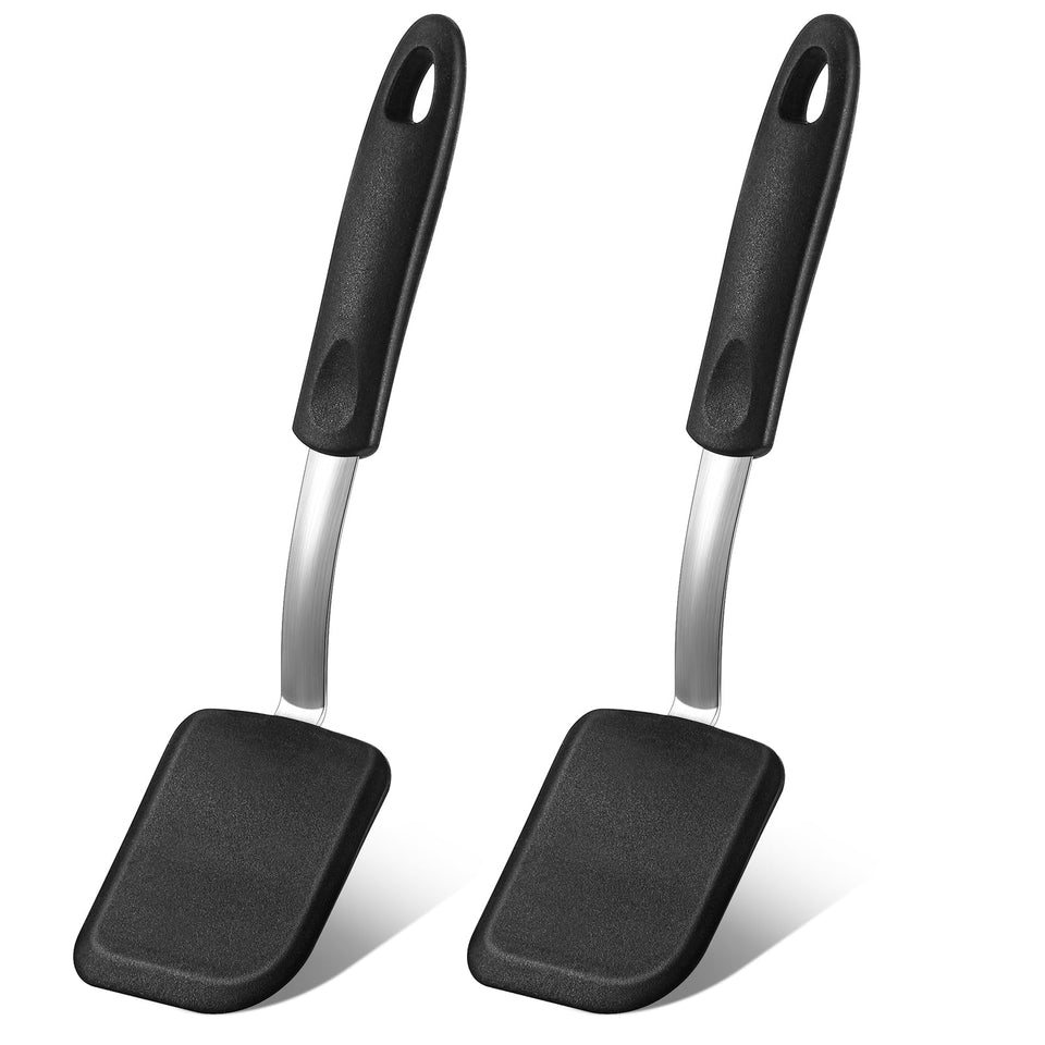 Yetene silicone cookie spatula set, two-pack, for flipping delicate cookies on nonstick cookware.