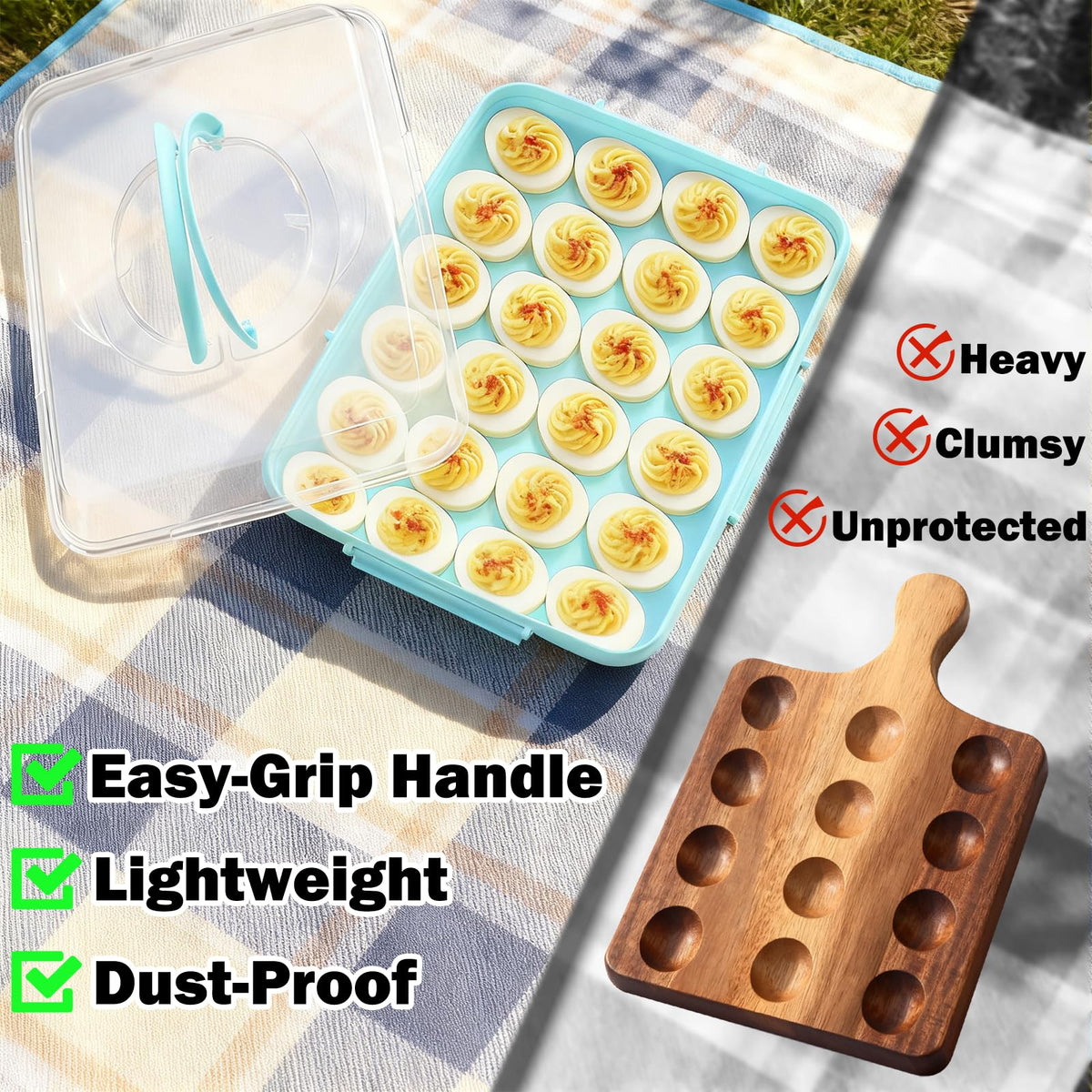 YETESON container with four reinforced latches minimizes spills during transport.