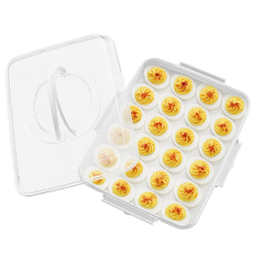YETESON deviled egg container with lid handles for secure transport