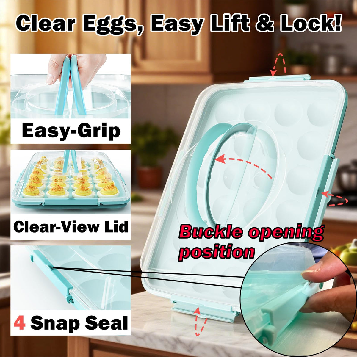 YETESON egg tray transport handles keeping eggs stable during gatherings
