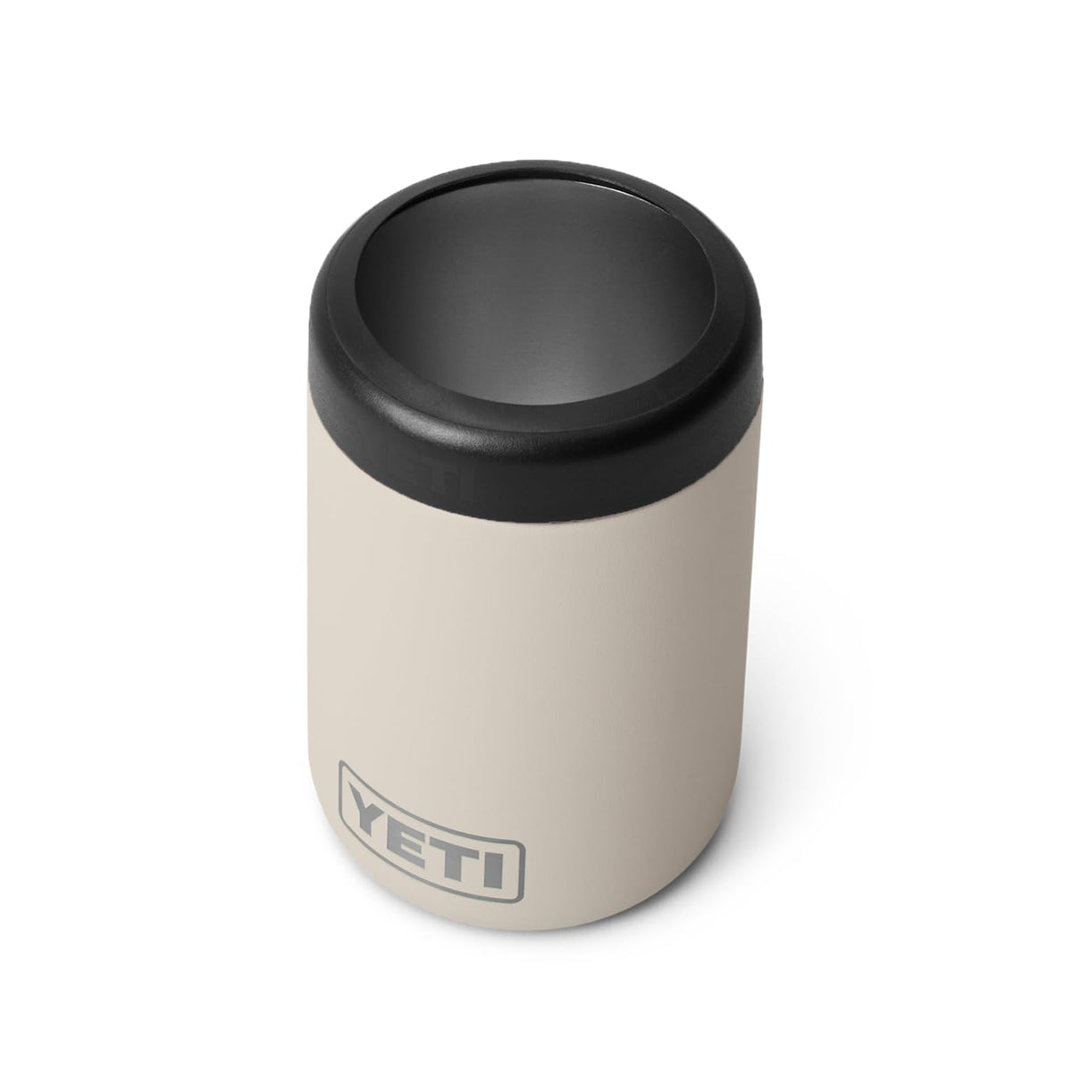 YETI Colster 12oz Cape Taupe side view keeps drinks cold outdoors.