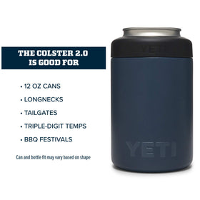 YETI Rambler Navy double-wall insulation keeps drinks cold on long outings
