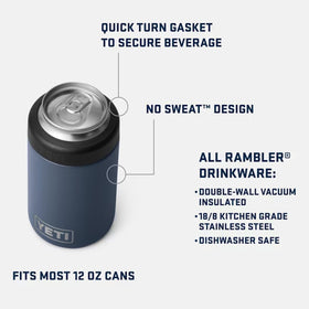 YETI Colster thick-gauge steel for rugged outdoor use.