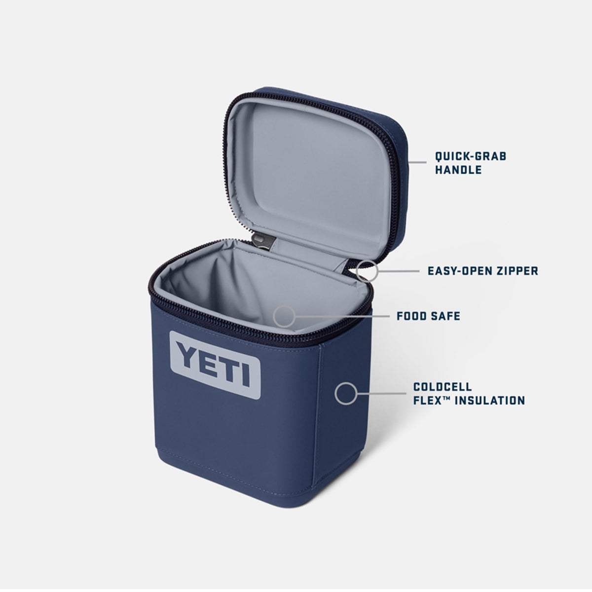 YETI Daytrip 2L cooler open, easy access for filling snacks on the go