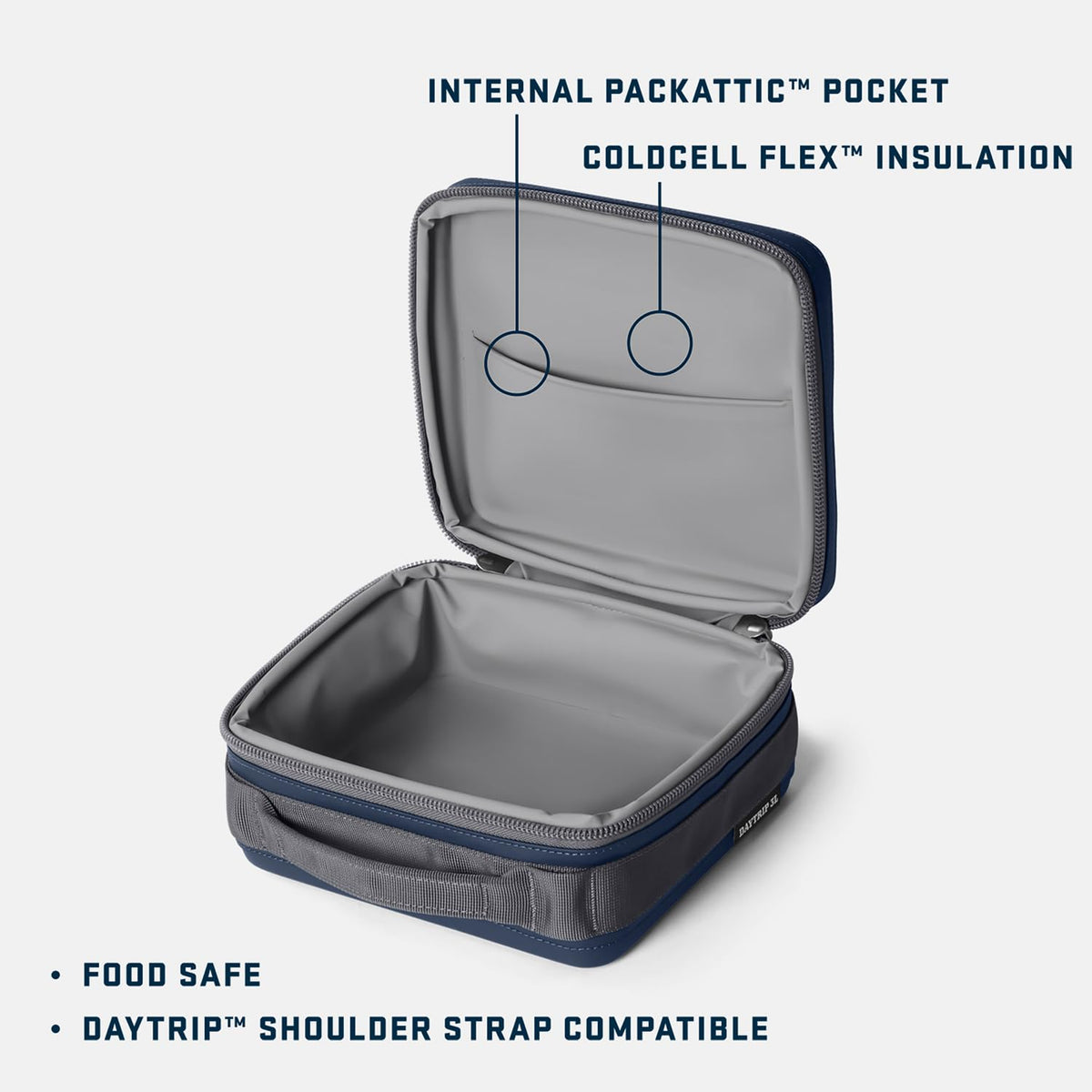 YETI Daytrip interior showing 3L capacity for lunches and snacks
