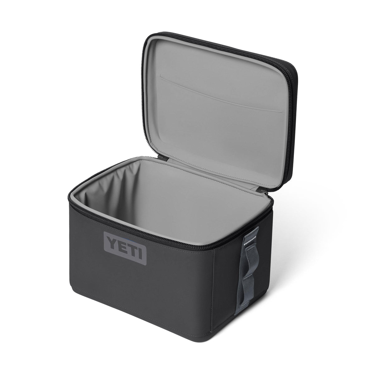 YETI Daytrip 9L Charcoal open top shows easy access for snacks.