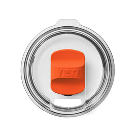 YETI Magslider navy lid close-up for secure on-the-go hydration.