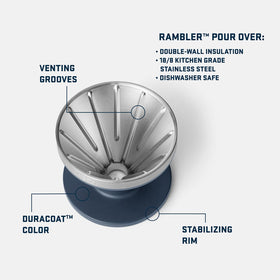 YETI pour over accessory with double-wall insulation keeping beverages hot