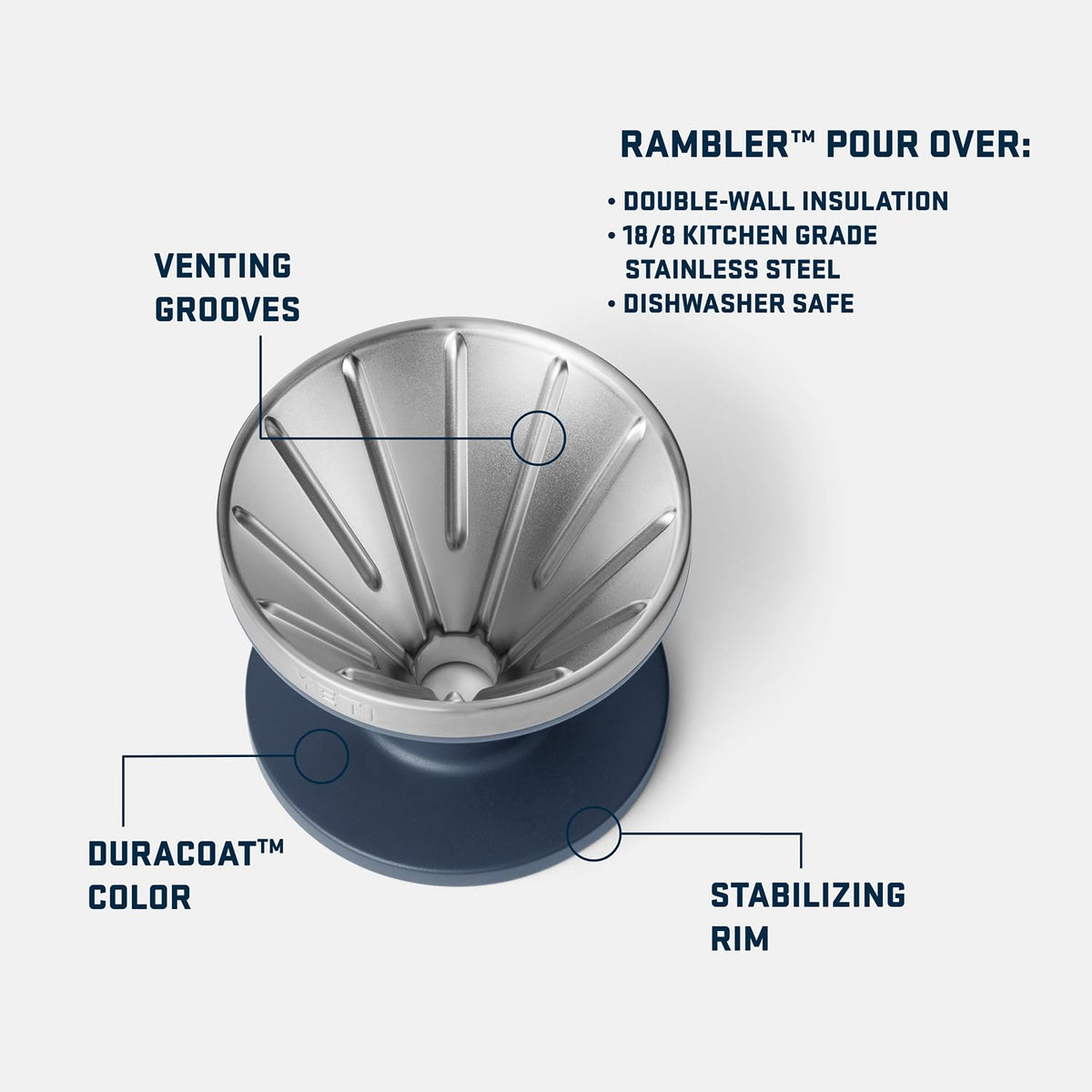 YETI Pour Over compatibility with V60 filters for flexible brewing.