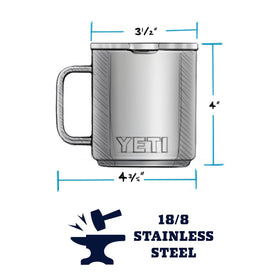 YETI Rambler 10 oz Stackable Mug with handle, seafoam finish for daily commute.