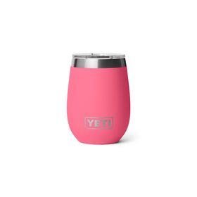 YETI Rambler 10 oz Wine Ceramic Lined Tumbler in Tropical Pink, front view, portable wine companion