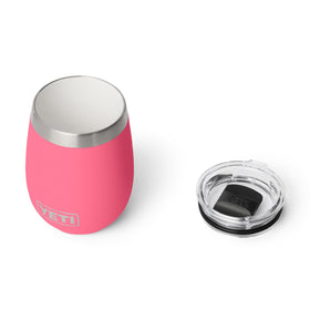 YETI Rambler 10 oz Wine Ceramic Lined Tumbler Tropical Pink side view preserves flavor when sipping