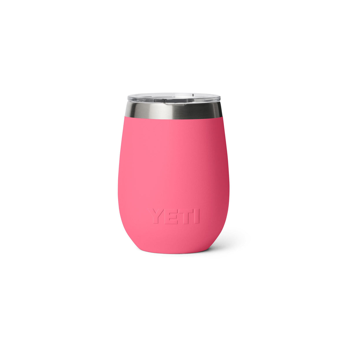YETI Rambler 10 oz Wine Ceramic Lined Tumbler Tropical Pink top-down view easy to pour and enjoy