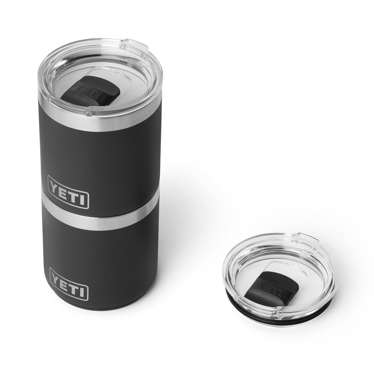 YETI Rambler 10oz black satin finish for a sleek, durable look.