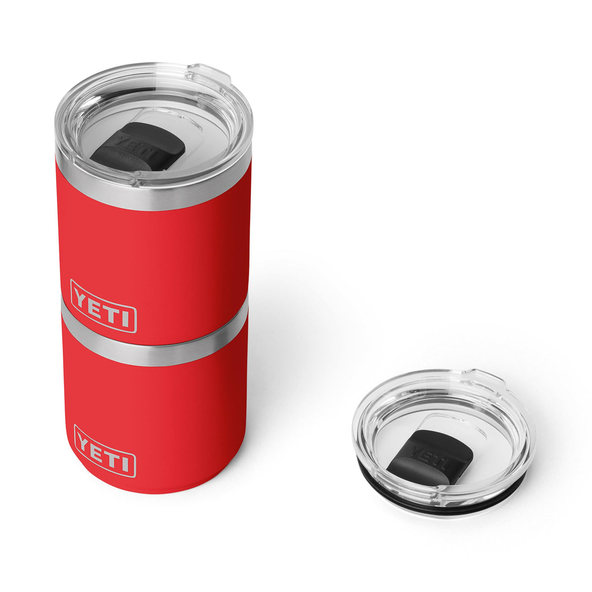 YETI Rambler 10 oz ceramic-lined lowball 2.0 Rescue Red top view
