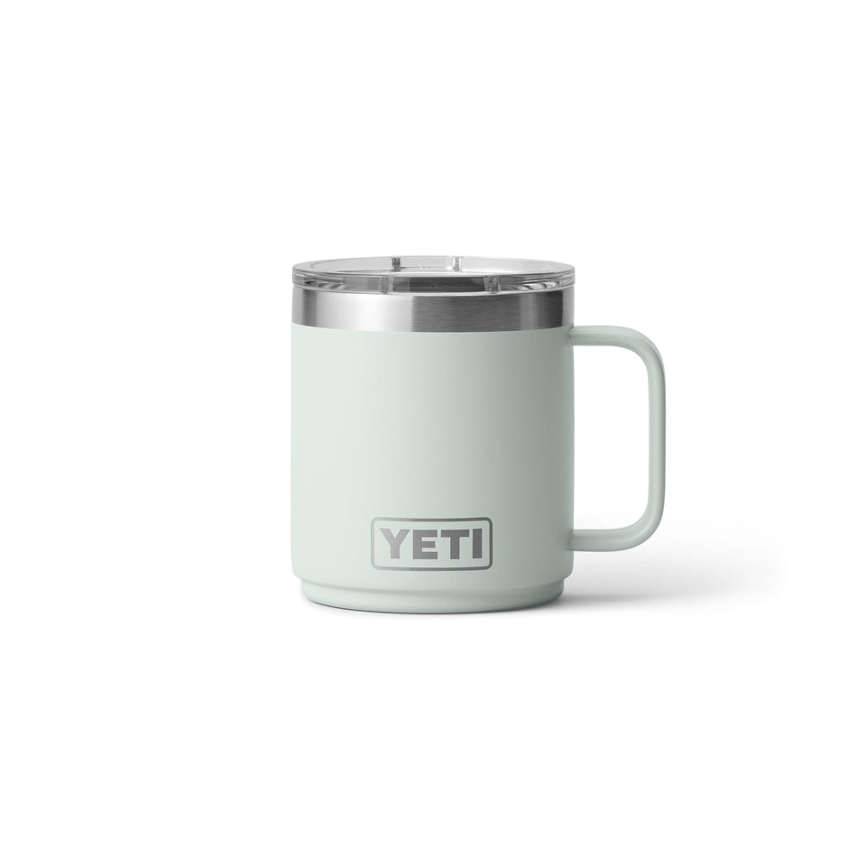 YETI Rambler 10 oz ceramic-lined mug with stackable design for easy storage.