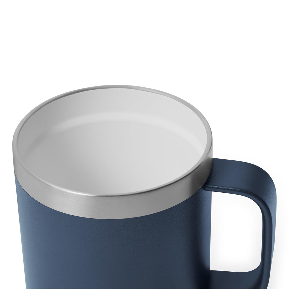 Duracoat finish resists fading, cracking, and peeling on the navy mug