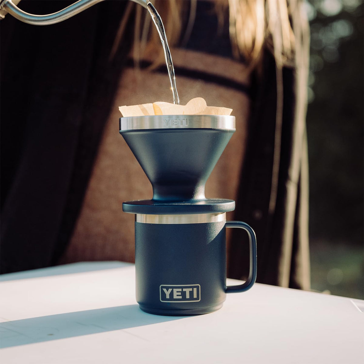 Double-wall vacuum insulation helps keep beverages hot or cold through busy days