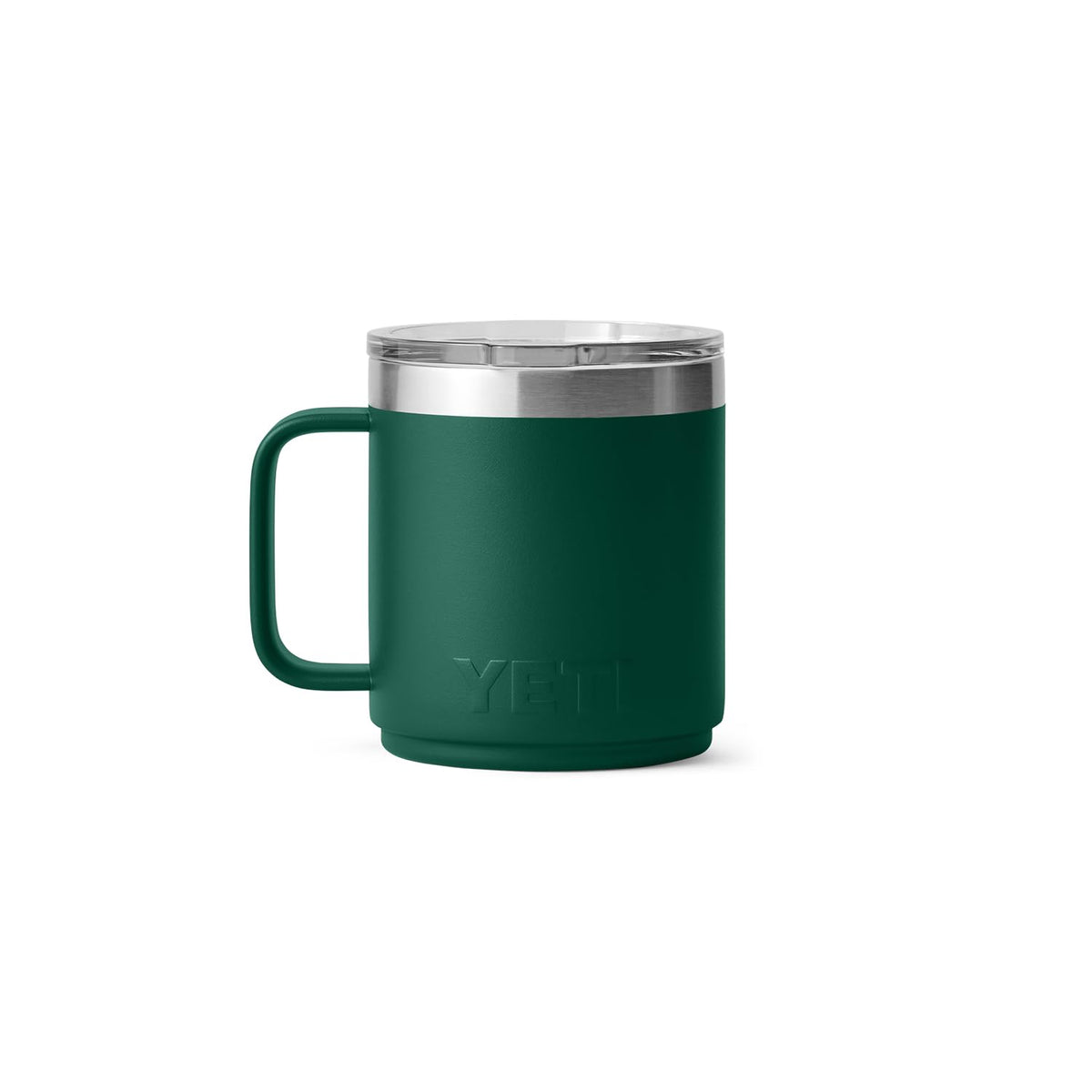 Stacked Rambler mugs demonstrate space-saving storage capability.