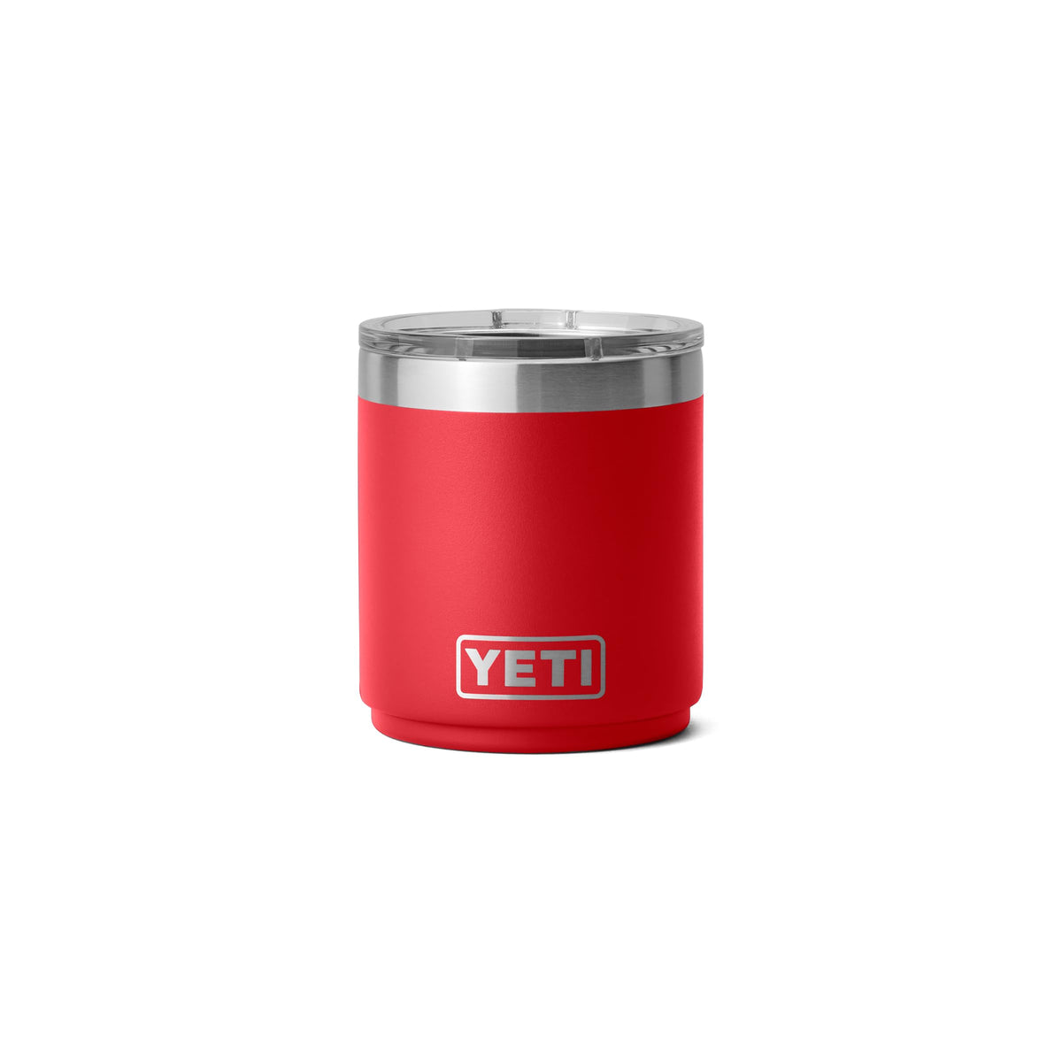 YETI Rambler 10 oz Lowball 2.0 Rescue Red, top view, ideal for quick coffee on the go
