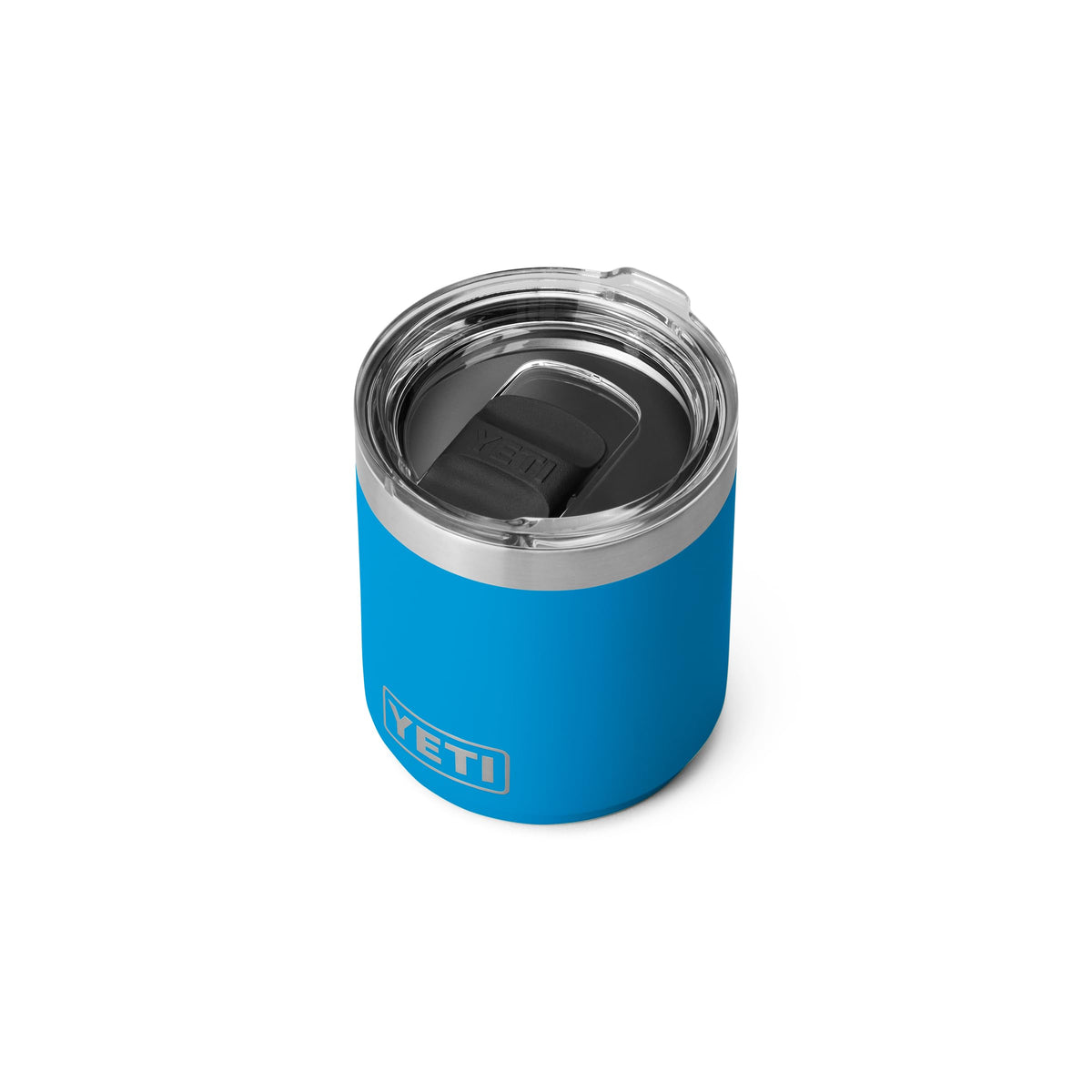 YETI Rambler 10 oz stackable storage with lids off emphasizes space-saving design.