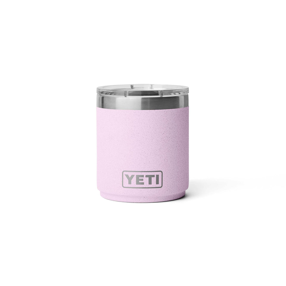 YETI Rambler 10 oz Lowball 2.0 front view in Cherry Blossom for hot or cold drinks.