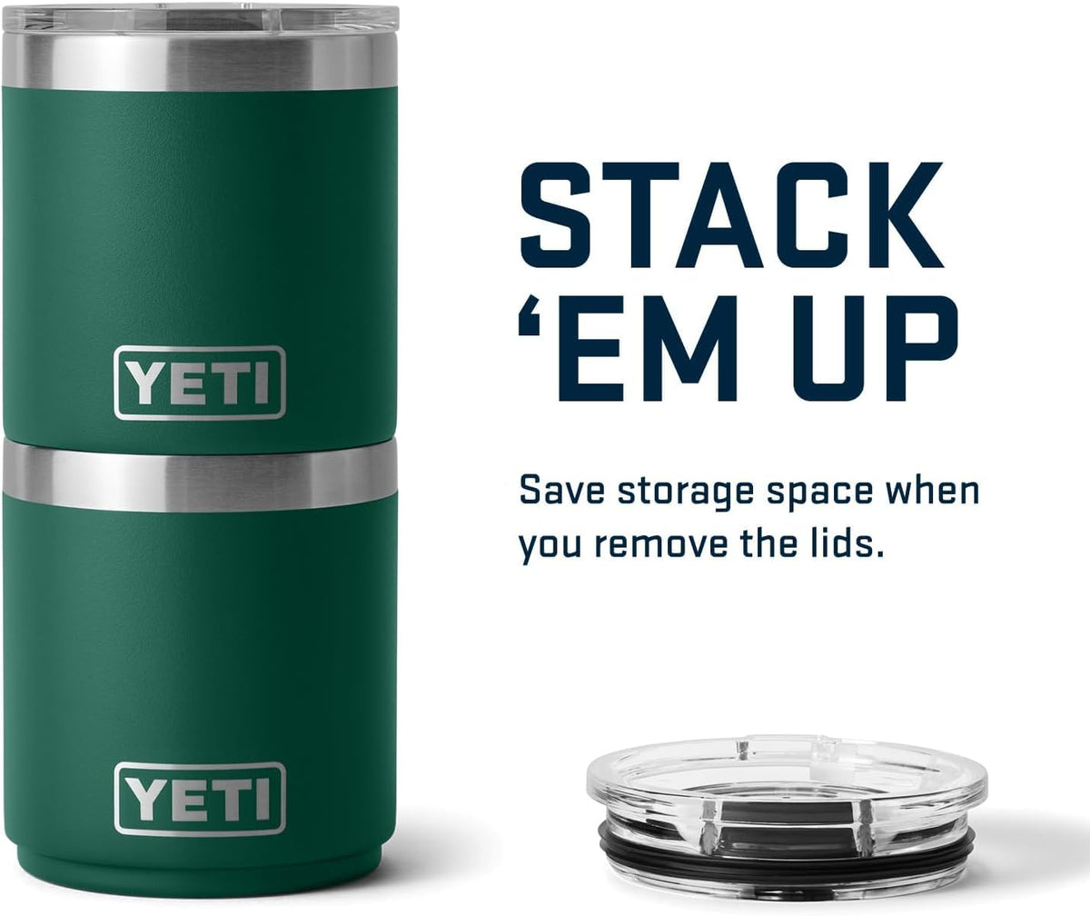 YETI Rambler 10 oz Lowball 2.0 in use beside a desk or bag